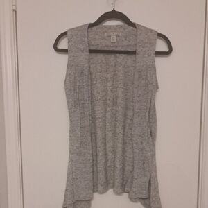 Gray Sleeveless Cardigan